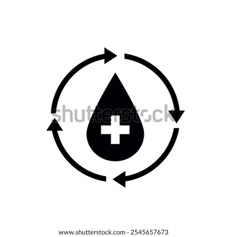 Blood flow icon isolated on white background.