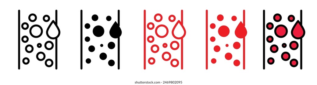 Blood flow icon logo set vector