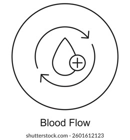 Blood Flow icon, Optimizing Blood Flow for Better Health, The Science of Healthy Circulation, vector