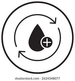 Blood Flow icon, Optimizing Blood Flow for Better Health, The Science of Healthy Circulation, vector