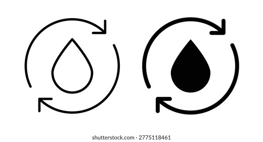 Blood flow icon symbol. Icon in flat style and line. Black and white
