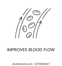 Blood flow line icon in vector, illustration for laser cosmetology clinic.