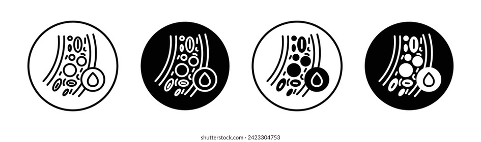 Blood flow vector line icon illustration.