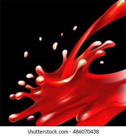 blood flowing, in motion, blood trickling down, isolated vector