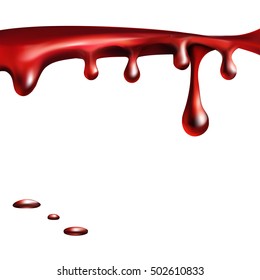 blood flowing, in motion, blood trickling down, isolated vector
