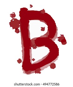 Blood font on white background.