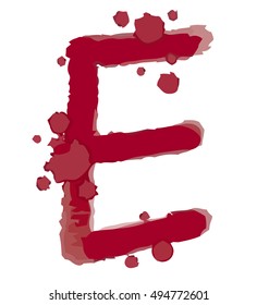 Blood font on white background.