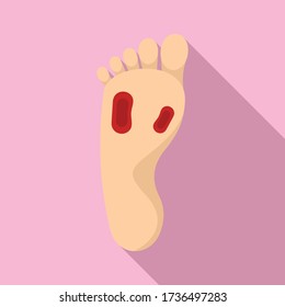 Blood Foot Pain Icon Flat Illustration Stock Vector (Royalty Free ...