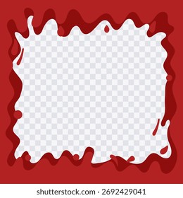 Fondo de marco de sangre Fondo de borde de goteo. Spooky Red Splash Ilustración gráfica de Halloween.
