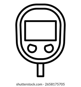 Icono de glucosa en sangre logotipo de arte de contorno delgado plano