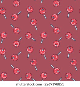 Blood with Glucose inside Magnifier vector Diabetic concept colored seamless pattern