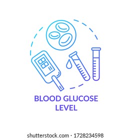 Blood Glucose Level Concept Icon. Cardiovascular Disease, Diabetes Mellitus Idea Thin Line Illustration. Hypoglycemia Monitoring Instruments. Vector Isolated Outline RGB Color Drawing