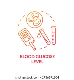 Blood Glucose Level Concept Icon. Cardiovascular Disease, Diabetes Mellitus Idea Thin Line Illustration. Hypoglycemia, Hyperglycemia Symptom Monitoring. Vector Isolated Outline RGB Color Drawing