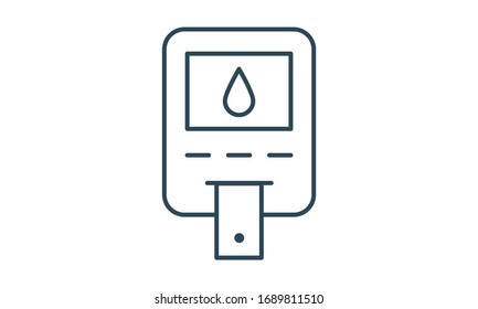 Blood Glucose Measuring Device Icon Cartoon Style Vector Image