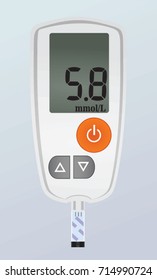Blood glucose measuring device. vector illustration