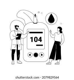 Blood Glucose Meter Abstract Concept Vector Illustration. Sugar Level Control At Home, Diabetes Mellitus, Blood Sample, Screen Test, Chronic Disease, Medical Check, Glucometer Abstract Metaphor.