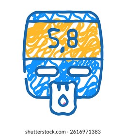 blood glucose meter device doodle icon sketch vector. blood glucose meter device sign. isolated symbol illustration