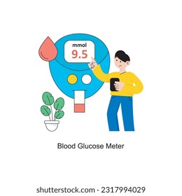 Blood Glucose Meter Flat Style Design Vector illustration. Stock illustration