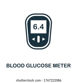 Icono del medidor de glucosa en sangre. Elemento sencillo de la colección de estado digital. Icono del medidor de glucosa en sangre creativa para diseño web, plantillas, infografías y más