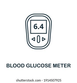 Blood Glucose Meter Icon. Simple Element From Digital Health Collection. Creative Blood Glucose Meter Icon For Web Design, Templates, Infographics And More