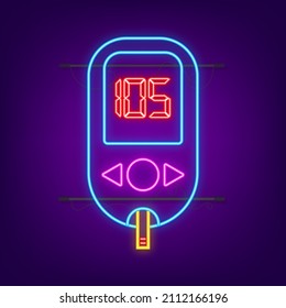 Blutzuckermessertest. Diabetes-Glukometer. Abstraktes Konzept Grafik-Web-Banner Element. Vektorgrafik.