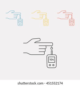 Blood Glucose Meter Line Icon