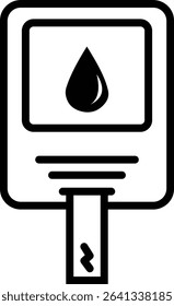 Blood glucose meter testing strip for diabetes icon. Outline vector illustration for web and mobile, design in trendy style
