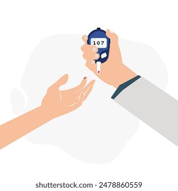 Ilustración vectorial de diseño de prueba de glucosa en sangre