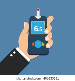 Blood glucose test flat icon
