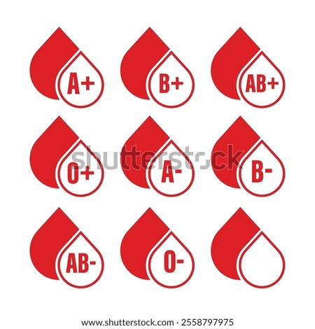 Blood Group Icon Set Vector Design.