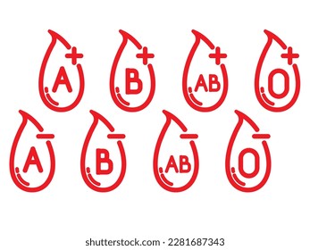 icono del grupo sanguíneo, archivo vectorial del símbolo del grupo sanguíneo