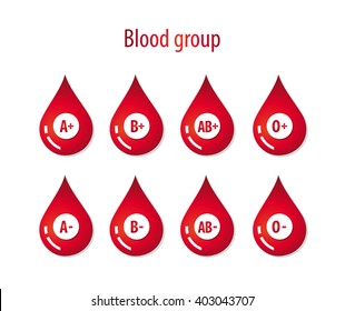 Blood Group. Blood Type. Icons. Vector Illustration. 