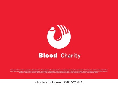 Design-Illustration zum Thema Blutspende. Hand Silhouette Flüssigkeit Bluttransfusionen medizinische Notfallhilfe Blutung Wohltätigkeit helfen gesunde Kunst. Flaches, modernes, einfaches Icon Konzept.