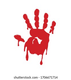 Blood Hand Print. Vector Illustration