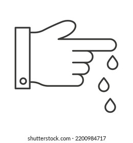Blood, hand, test concept line icon. Simple element illustration. Blood, hand, test concept outline symbol design from medical set. Can be used for web and mobile on white background