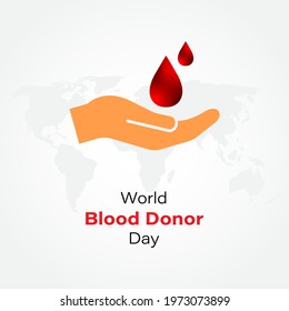 Blood in hand vector illustration for world blood donor day