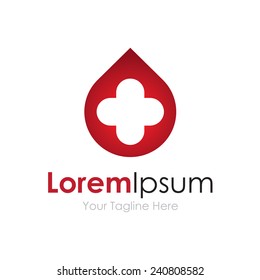 Blood help drop care red cross element icon for business logo