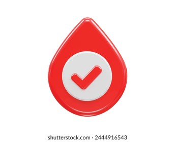 Blood icon 3d rendering illustration element