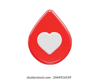 Blood icon 3d rendering illustration element