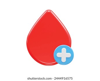 Icono de sangre elemento de ilustración de renderizado 3d