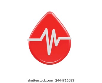 Blood icon 3d rendering illustration element