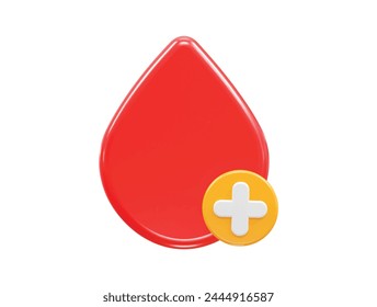 Icono de sangre elemento de ilustración de renderizado 3d