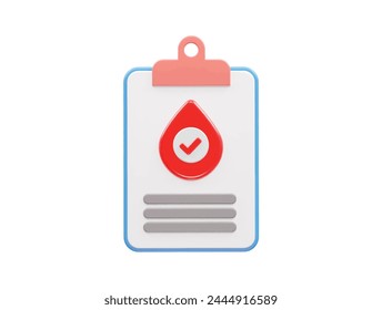 Icono de sangre elemento de ilustración de renderizado 3d