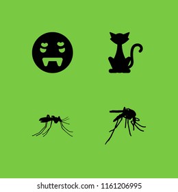blood icon. 4 blood set with vampire, mosquito and horror vector icons for web and mobile app