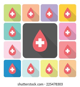 Blood Icon color set vector illustration.