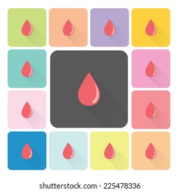 Blood Icon color set vector illustration.