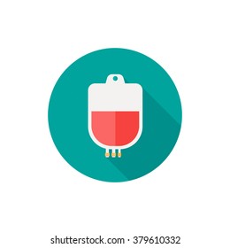 Blood icon in a flat design with long shadow illustration vector