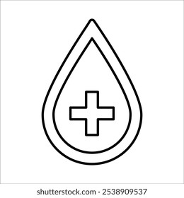 Gráficos de vetor de linha de ícone de sangue