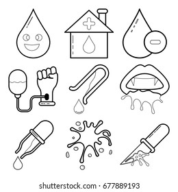 blood icon set