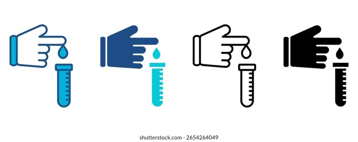 Blood Icon Set With Multiple Styles. Vector Illustration
